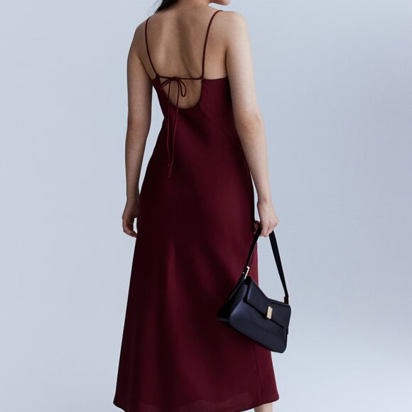 H&M Burgundy Sleeveless Spaghetti Strap Slip Dress - Picture 2 of 5